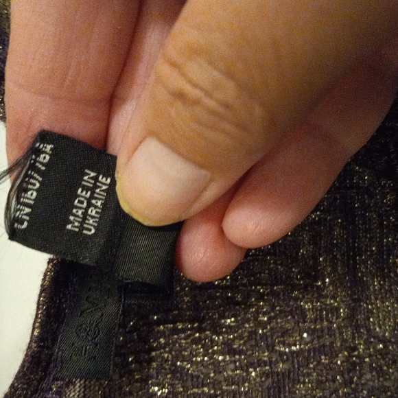 H&M xs black and gold, made in Ukraine top - Picture 3 of 4